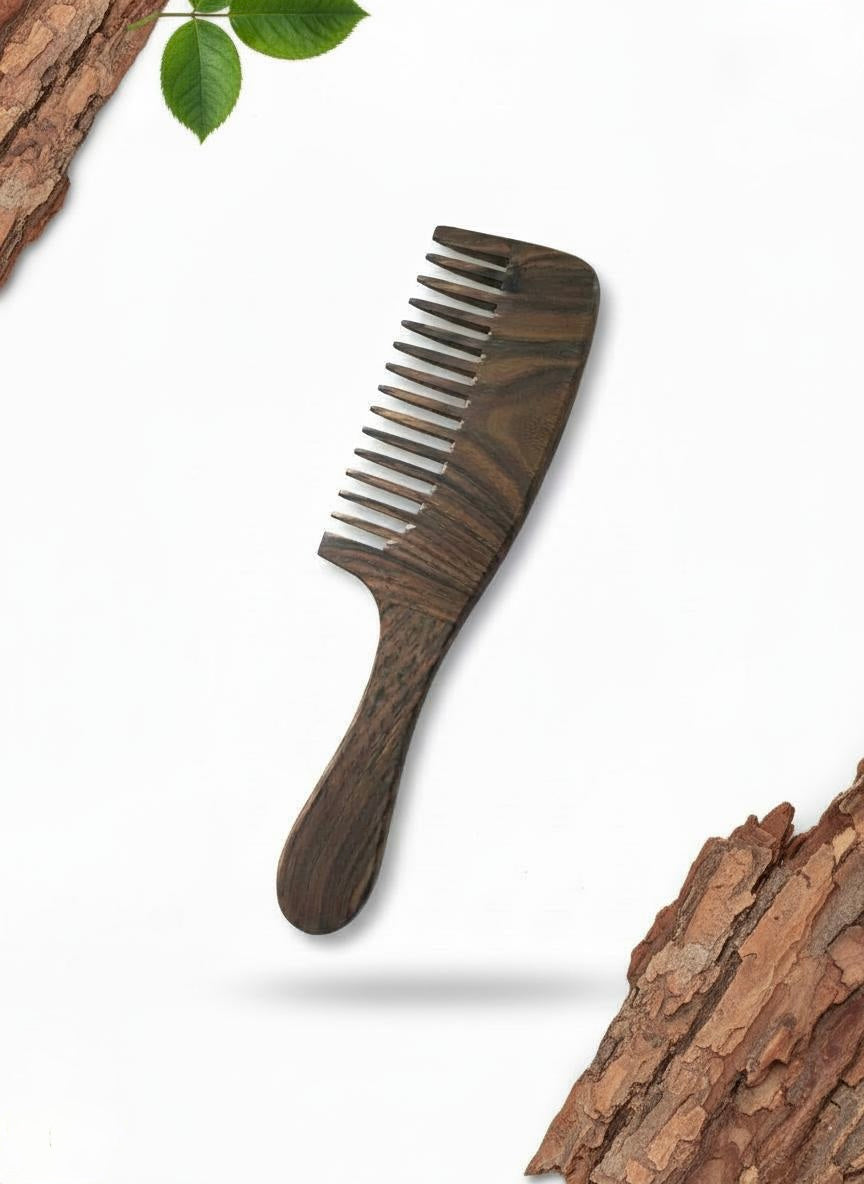 Wooden Comb Long Handle (Wide Teeth)
