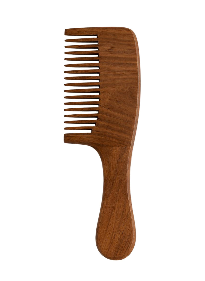 Wooden Comb Long Handle (Wide Teeth)