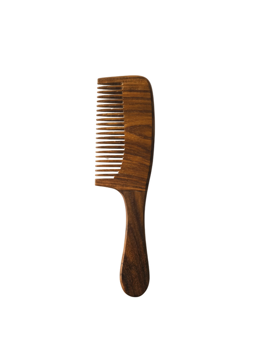 Wooden Comb long Handle (Wide Teeth )
