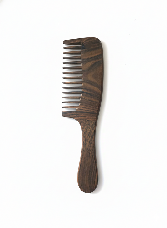 Wooden Comb Long Handle (Wide Teeth)